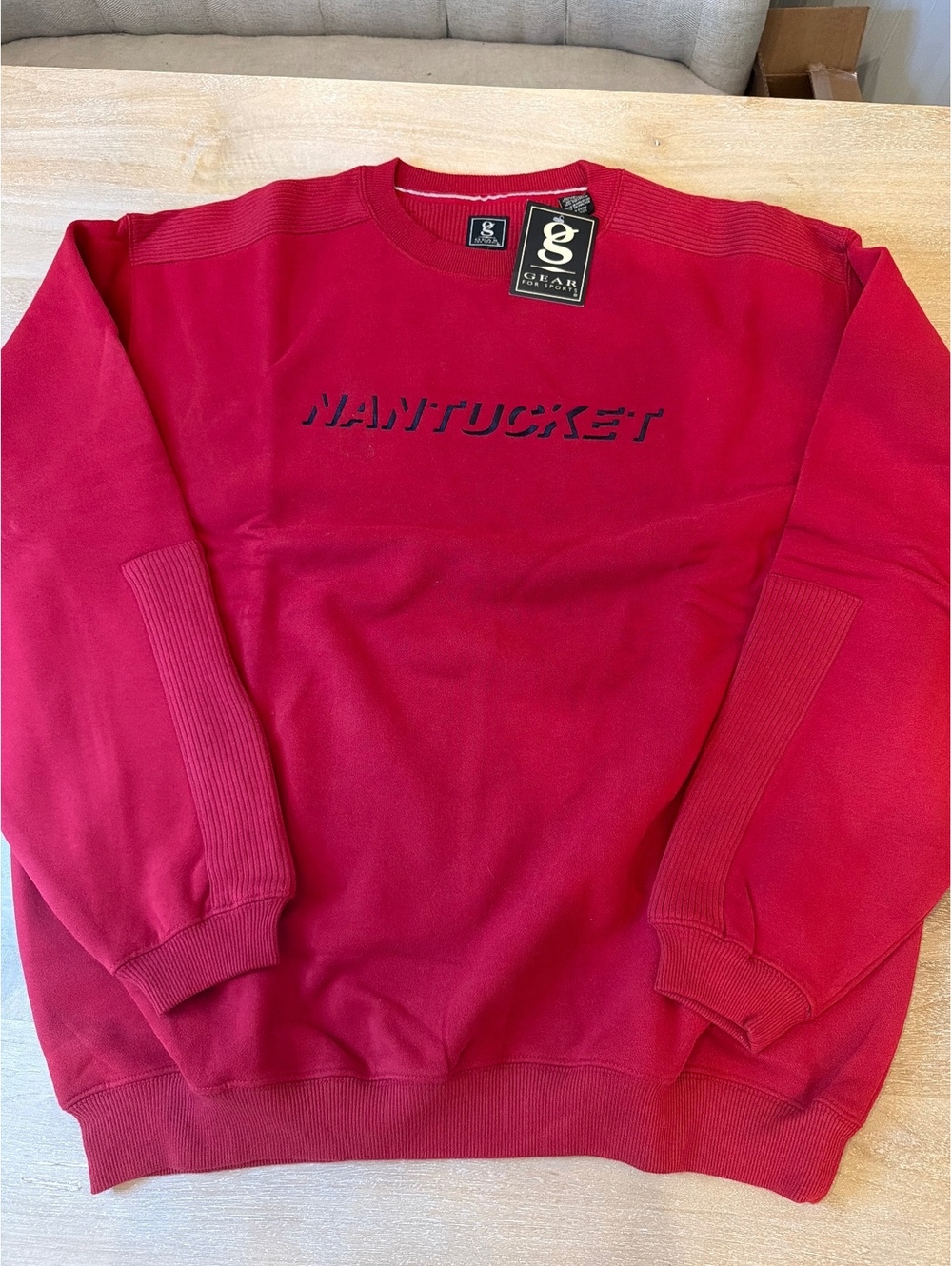 NWT Gear For Sports Nantucket Crimson Red Ribbed Panel Crewneck Sweatshirt XL